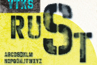VTKS Rust: A Bold Grunge Display Font for Makers